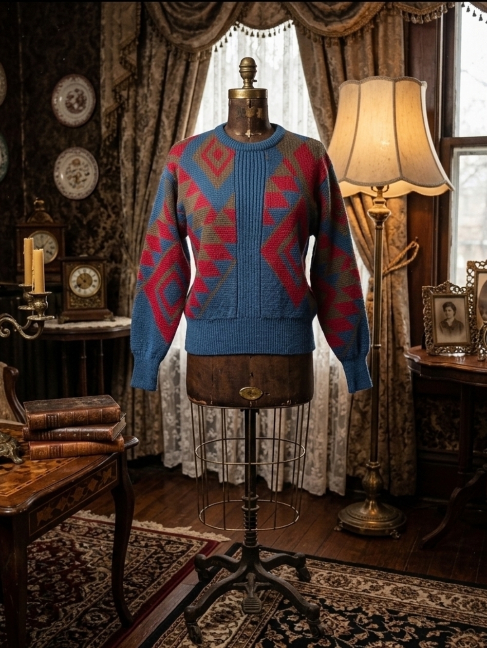 Vintage Patrick Geometric Knit Sweater | 70% Acrylic 30% Wool  Made in Hong Kong